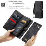 For Google Pixel 9 / 9 Pro CaseMe 008 Detachable Multifunctional Leather Phone Case(Black)