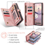 For Google Pixel 9 / 9 Pro CaseMe 008 Detachable Multifunctional Leather Phone Case(Pink)