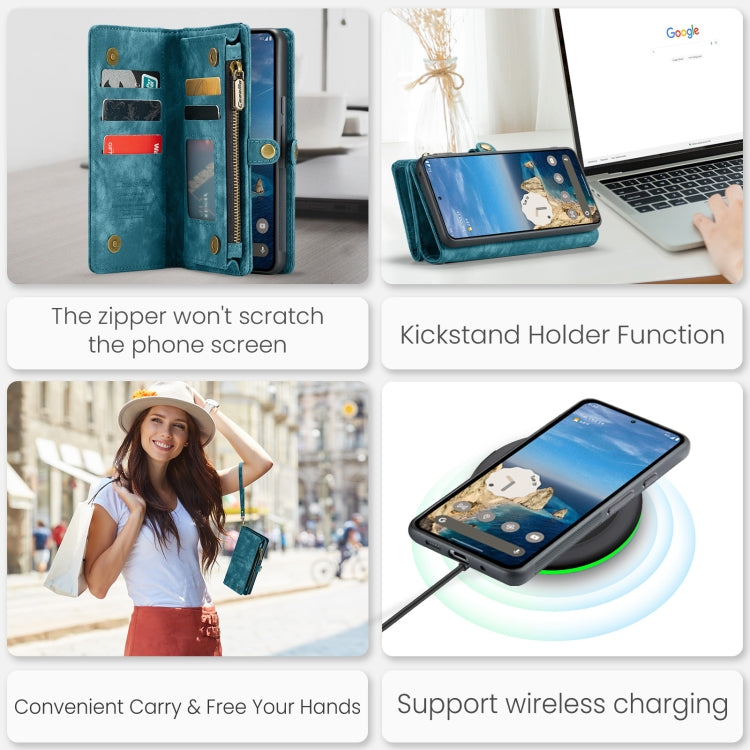 For Google Pixel 9 Pro XL CaseMe 008 Detachable Multifunctional Leather Phone Case(Blue)