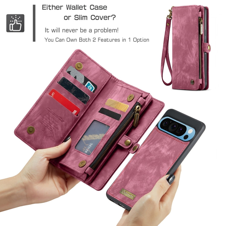 For Google Pixel 9 Pro XL CaseMe 008 Detachable Multifunctional Leather Phone Case(Wine Red) - Google Cases by CaseMe | Online Shopping South Africa | PMC Jewellery | Buy Now Pay Later Mobicred