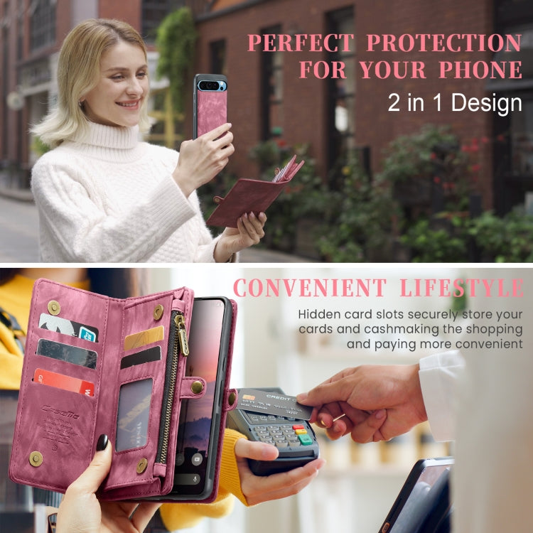 For Google Pixel 9 Pro XL CaseMe 008 Detachable Multifunctional Leather Phone Case(Wine Red) - Google Cases by CaseMe | Online Shopping South Africa | PMC Jewellery | Buy Now Pay Later Mobicred
