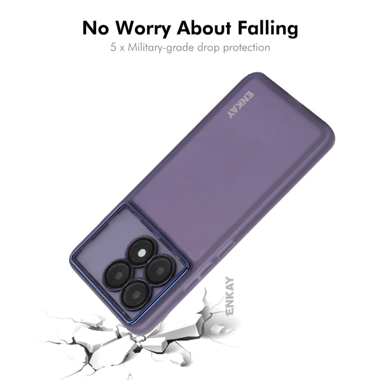 For Redmi K70 Ultra ENKAY Hat-Prince Translucent Matte TPU Phone Case with Lens Film(Purple)