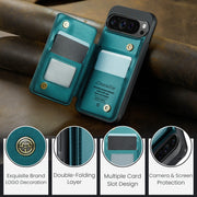 For Google Pixel 9 Pro XL CaseMe C22 Card Slots Holder RFID Anti-theft Phone Case(Green)