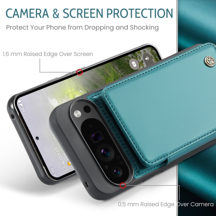 For Google Pixel 9 Pro XL CaseMe C22 Card Slots Holder RFID Anti-theft Phone Case(Green)