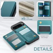 For Google Pixel 9 Pro XL CaseMe C22 Card Slots Holder RFID Anti-theft Phone Case(Green)