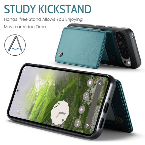 For Google Pixel 9 Pro XL CaseMe C22 Card Slots Holder RFID Anti-theft Phone Case(Green)