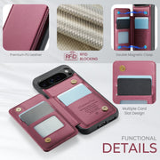 For Google Pixel 9 Pro XL CaseMe C22 Card Slots Holder RFID Anti-theft Phone Case(Wine)