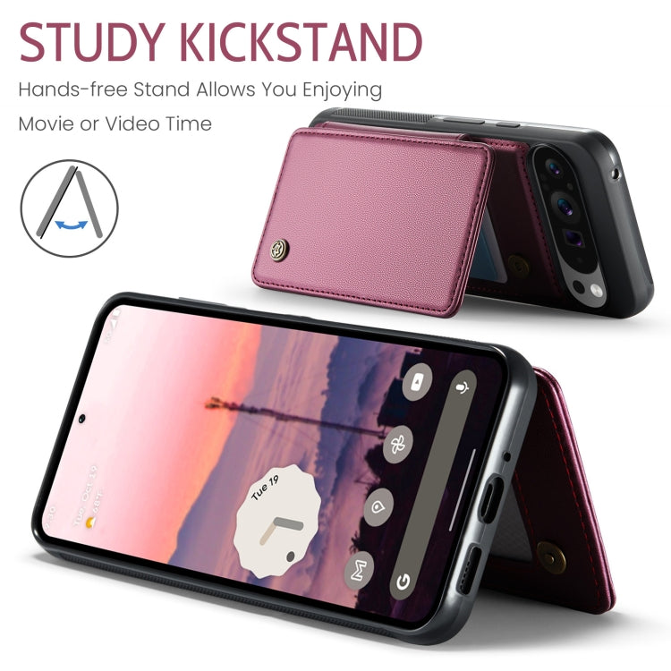 For Google Pixel 9 Pro XL CaseMe C22 Card Slots Holder RFID Anti-theft Phone Case(Wine)