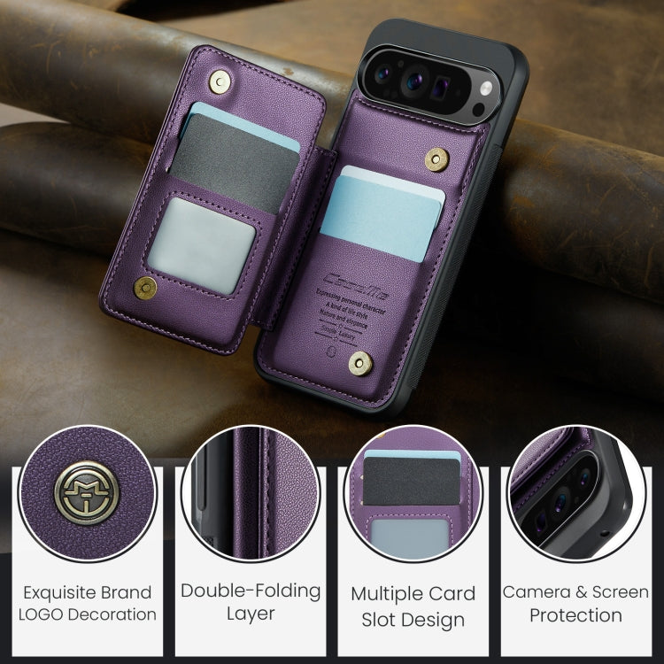 For Google Pixel 9 Pro XL CaseMe C22 Card Slots Holder RFID Anti-theft Phone Case(Purple)