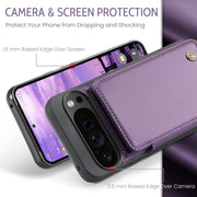 For Google Pixel 9 Pro XL CaseMe C22 Card Slots Holder RFID Anti-theft Phone Case(Purple)