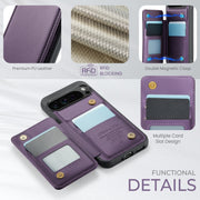 For Google Pixel 9 Pro XL CaseMe C22 Card Slots Holder RFID Anti-theft Phone Case(Purple)