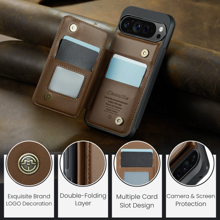 For Google Pixel 9 Pro XL CaseMe C22 Card Slots Holder RFID Anti-theft Phone Case(Brown)
