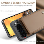 For Google Pixel 9 Pro XL CaseMe C22 Card Slots Holder RFID Anti-theft Phone Case(Brown)