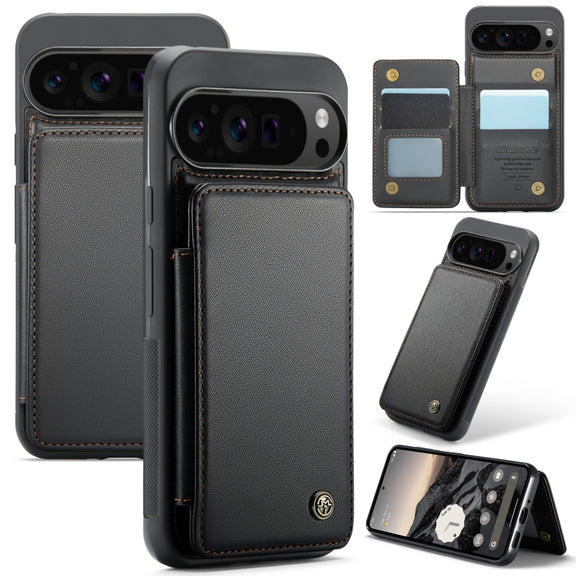 For Google Pixel 9 Pro XL CaseMe C22 Card Slots Holder RFID Anti-theft Phone Case(Black)