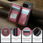 For Google Pixel 9 / 9 Pro CaseMe C22 Card Slots Holder RFID Anti-theft Phone Case(Wine)