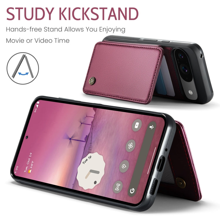 For Google Pixel 9 / 9 Pro CaseMe C22 Card Slots Holder RFID Anti-theft Phone Case(Wine)