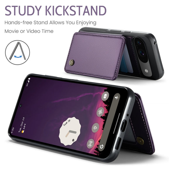 For Google Pixel 9 / 9 Pro CaseMe C22 Card Slots Holder RFID Anti-theft Phone Case(Purple)