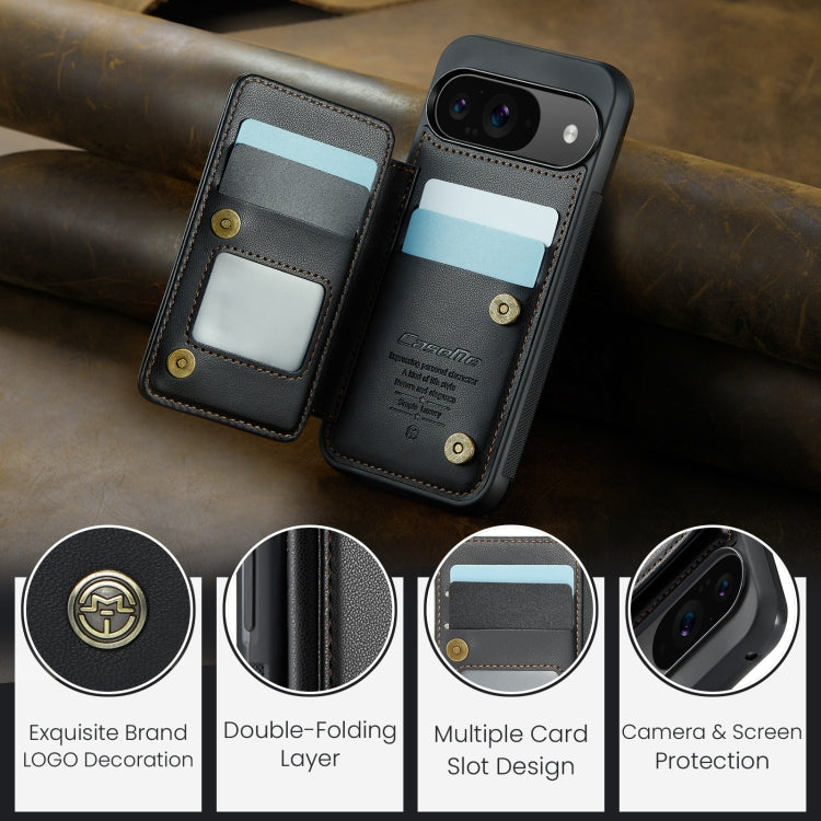 For Google Pixel 9 / 9 Pro CaseMe C22 Card Slots Holder RFID Anti-theft Phone Case(Black) - Google Cases by CaseMe | Online Shopping South Africa | PMC Jewellery | Buy Now Pay Later Mobicred
