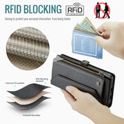For Google Pixel 9 Pro XL CaseMe C36 Card Slots Zipper Wallet RFID Anti-theft Leather Phone Case(Black)