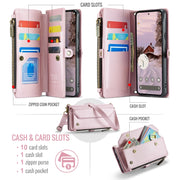 For Google Pixel 9 Pro XL CaseMe C36 Card Slots Zipper Wallet RFID Anti-theft Leather Phone Case(Pink)