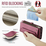 For Google Pixel 9 Pro XL CaseMe C36 Card Slots Zipper Wallet RFID Anti-theft Leather Phone Case(Wine)