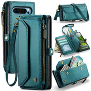 For Google Pixel 9 Pro XL / 10 Pro XL CaseMe C36 Card Slots Zipper Wallet RFID Anti-theft Leather Phone Case(Green)