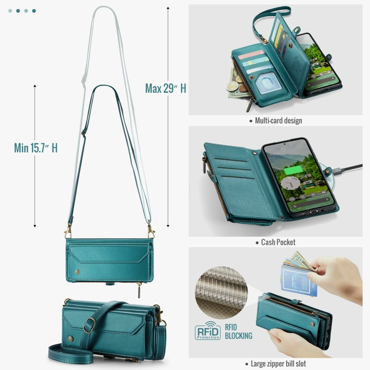 For Google Pixel 9 Pro XL / 10 Pro XL CaseMe C36 Card Slots Zipper Wallet RFID Anti-theft Leather Phone Case(Green)