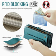 For Google Pixel 9 Pro XL / 10 Pro XL CaseMe C36 Card Slots Zipper Wallet RFID Anti-theft Leather Phone Case(Green)