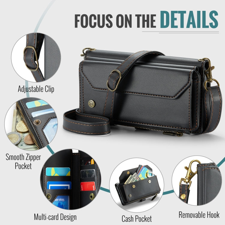 For Google Pixel 9 / 9 Pro CaseMe C36 Card Slots Zipper Wallet RFID Anti-theft Leather Phone Case(Black)