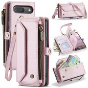 For Google Pixel 9 / 9 Pro CaseMe C36 Card Slots Zipper Wallet RFID Anti-theft Leather Phone Case(Pink)