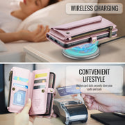 For Google Pixel 9 / 9 Pro CaseMe C36 Card Slots Zipper Wallet RFID Anti-theft Leather Phone Case(Pink)
