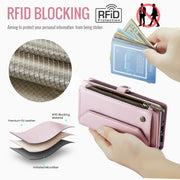 For Google Pixel 9 / 9 Pro CaseMe C36 Card Slots Zipper Wallet RFID Anti-theft Leather Phone Case(Pink)