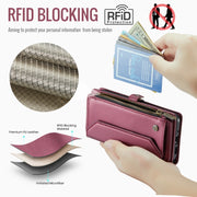 For Google Pixel 9 / 9 Pro CaseMe C36 Card Slots Zipper Wallet RFID Anti-theft Leather Phone Case(Wine)
