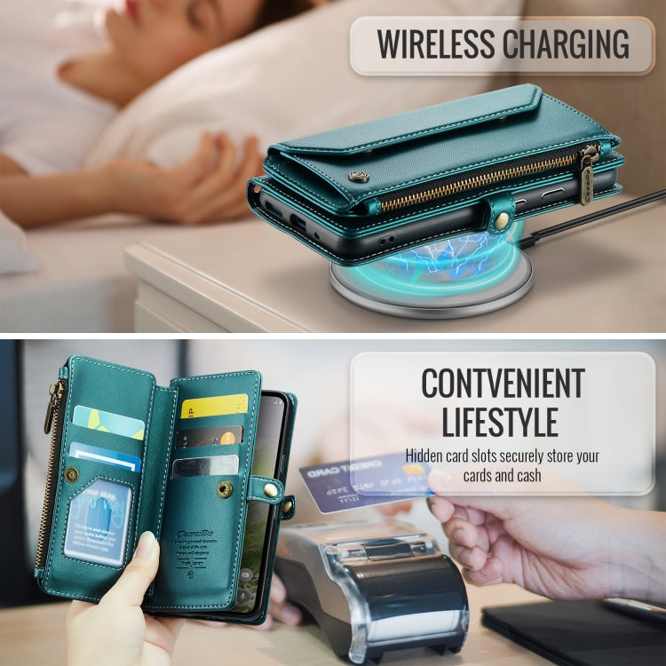 For Google Pixel 9 / 9 Pro CaseMe C36 Card Slots Zipper Wallet RFID Anti-theft Leather Phone Case(Green)