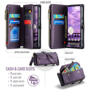 For Google  Pixel 10 / 10 Pro / 9 CaseMe C36 Card Slots Zipper Wallet RFID Anti-theft Leather Phone Case(Purple)