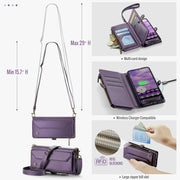 For Google  Pixel 10 / 10 Pro / 9 CaseMe C36 Card Slots Zipper Wallet RFID Anti-theft Leather Phone Case(Purple)