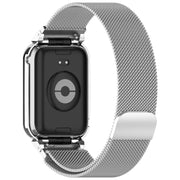 For Xiaomi Mi Band 8 Pro Metal Frame + Milan Magnetic Stainless Steel Integrated Watch Band(Silver)