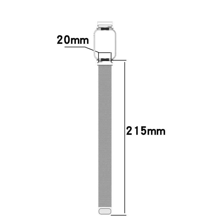 For Xiaomi Mi Band 8 Pro Metal Frame + Milan Magnetic Stainless Steel Integrated Watch Band(Gold)