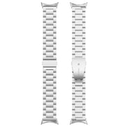 For Google Pixel Watch 3 41mm Three Beads Stainless Steel Metal Watch Band(Silver)
