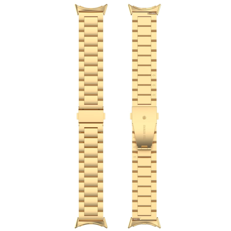For Google Pixel Watch 3 41mm Three Beads Stainless Steel Metal Watch Band(Gold)