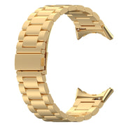 For Google Pixel Watch 3 45mm Three Beads Stainless Steel Metal Watch Band(Gold)