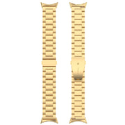 For Google Pixel Watch 3 45mm Three Beads Stainless Steel Metal Watch Band(Gold)