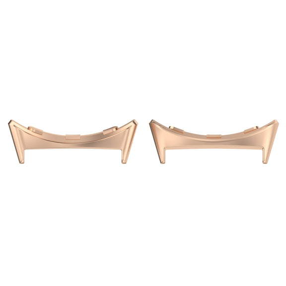 For Google Pixel Watch 3 45mm 1 Pair Stainless Steel Metal Watch Band Connector(Rose Gold)
