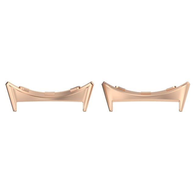 For Google Pixel Watch 3 45mm 1 Pair Stainless Steel Metal Watch Band Connector(Rose Gold)