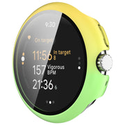 For Google Pixel Watch 3 41mm PC + Tempered Film Integrated Watch Protective Case(Yellow+Green)