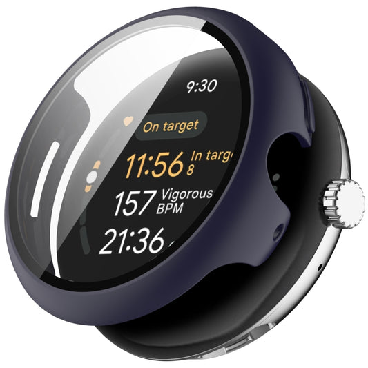 For Google Pixel Watch 3 41mm PC + Tempered Film Integrated Watch Protective Case(Midnight Blue) - Watch Cases by PMC Jewellery | Online Shopping South Africa | PMC Jewellery | Buy Now Pay Later Mobicred