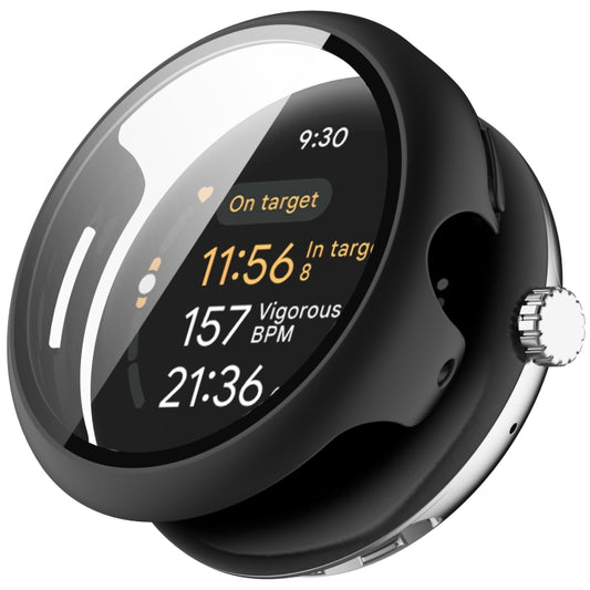 For Google Pixel Watch 3 41mm PC + Tempered Film Integrated Watch Protective Case(Black) - Watch Cases by PMC Jewellery | Online Shopping South Africa | PMC Jewellery | Buy Now Pay Later Mobicred