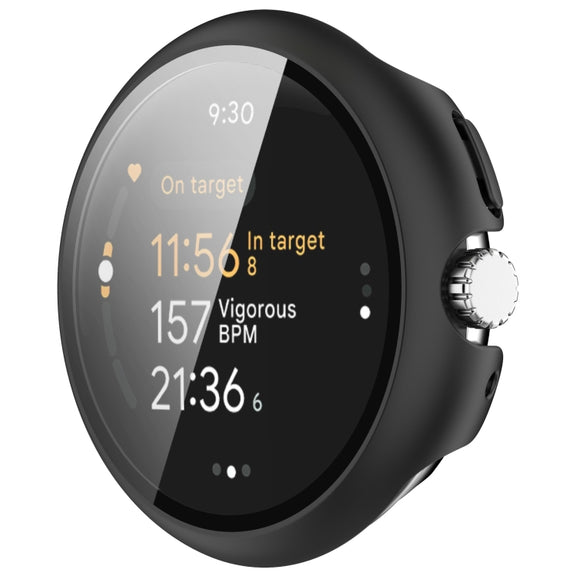 For Google Pixel Watch 3 41mm PC + Tempered Film Integrated Watch Protective Case(Black)
