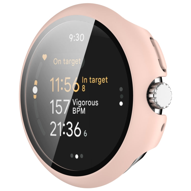 For Google Pixel Watch 3 41mm PC + Tempered Film Integrated Watch Protective Case(Pink)
