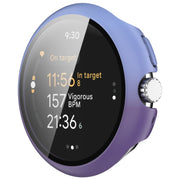 For Google Pixel Watch 3 45mm PC + Tempered Film Integrated Watch Protective Case(Blue+Purple)